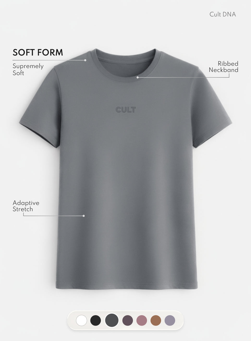 Women's Dark Grey Soft Form Classic T-shirt