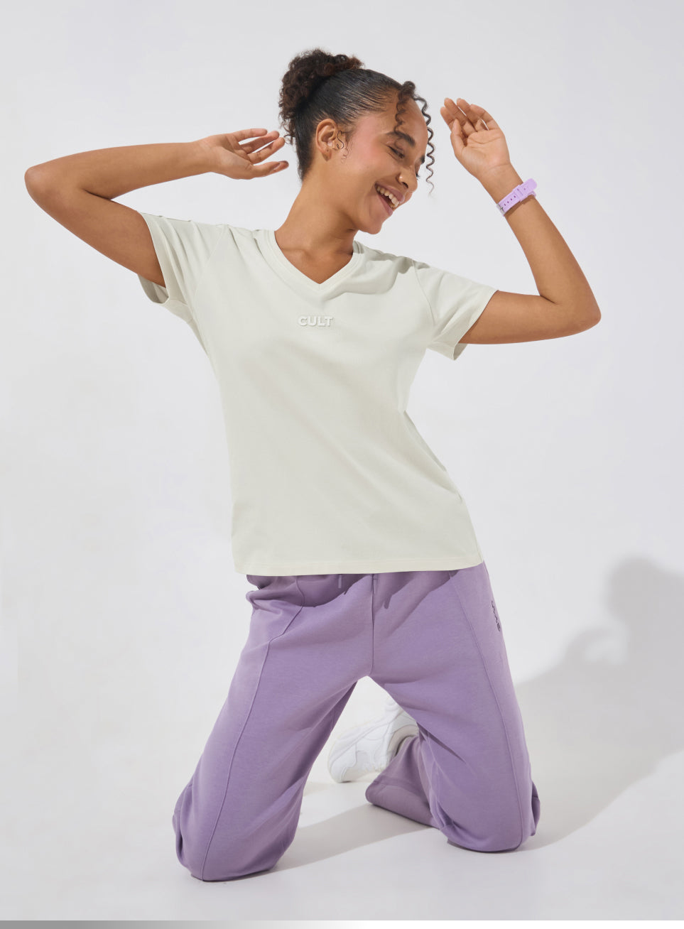 Women's Off-White Soft Form V-Neck T-shirt