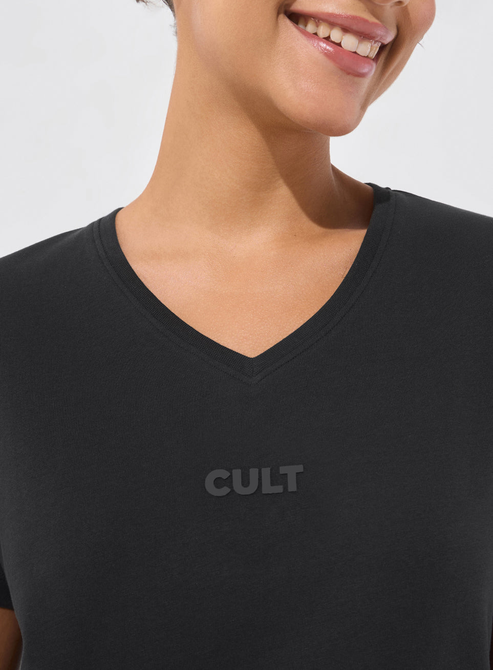 Women's Black Soft Form V-Neck T-shirt