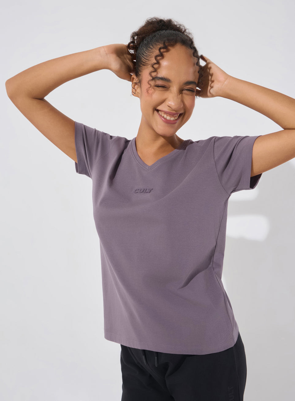 Women's Purple Soft Form V-Neck T-shirt