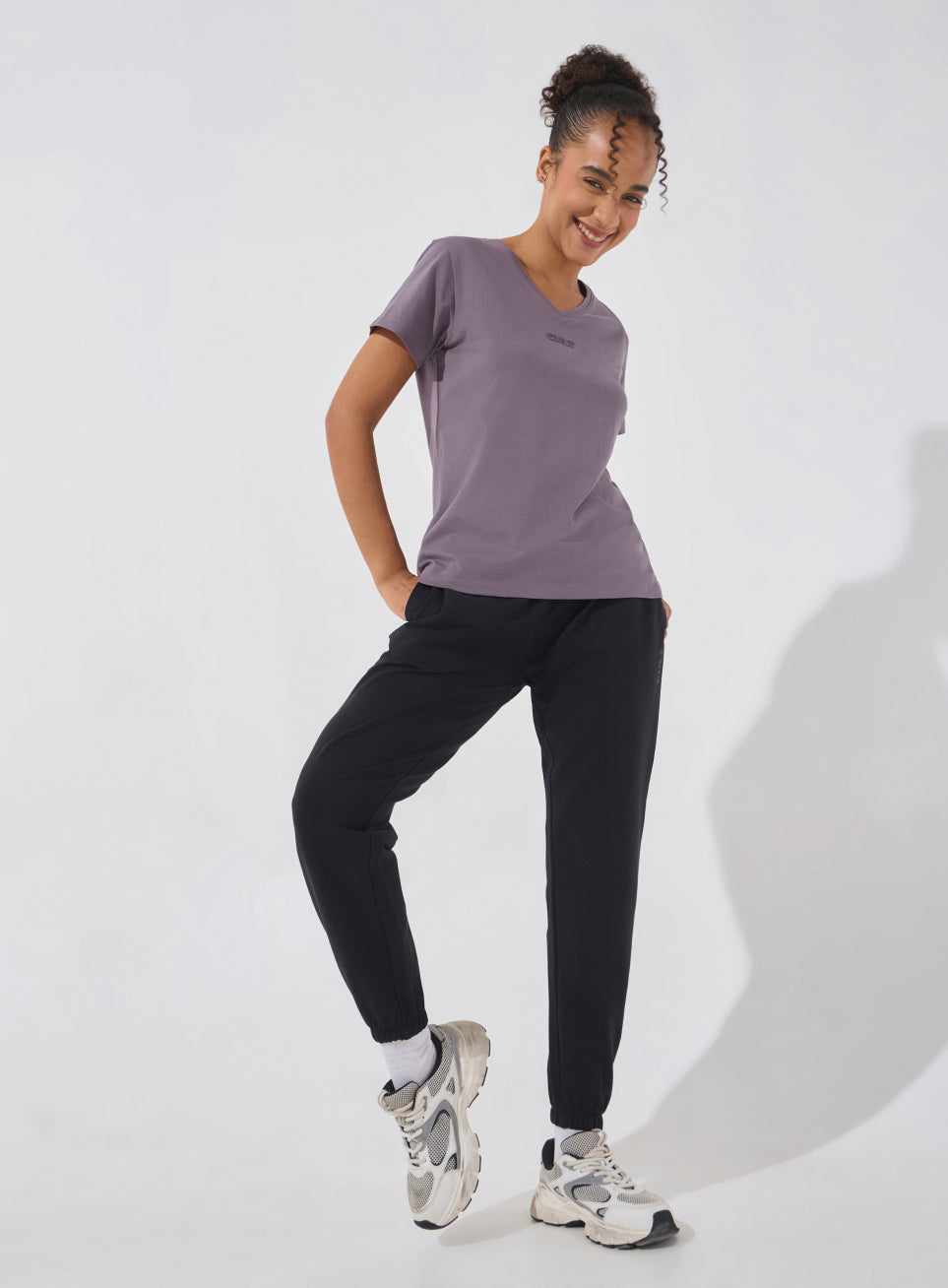 Women's Purple Soft Form V-Neck T-shirt