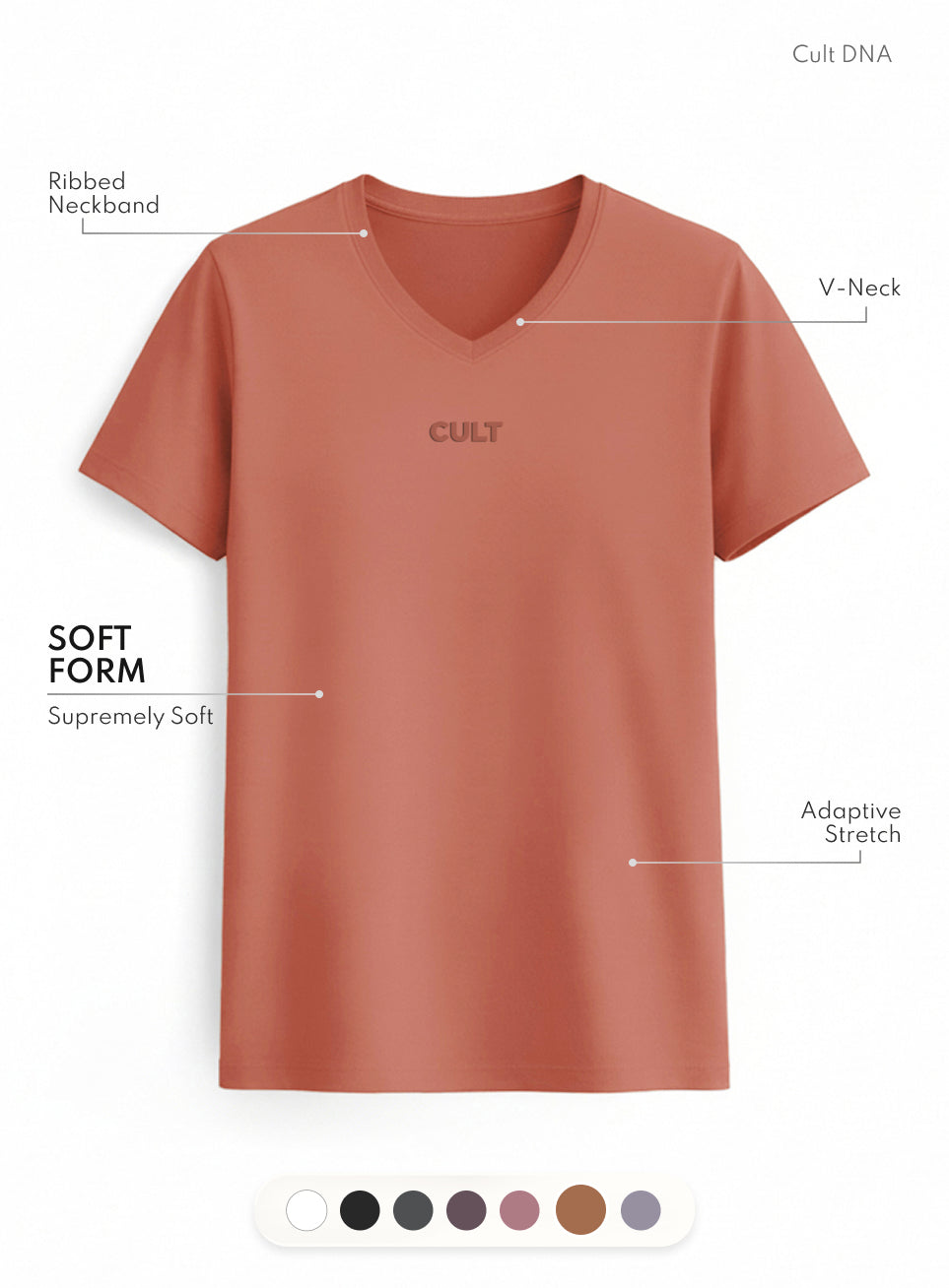 Women's Rust Soft Form V-Neck T-shirt