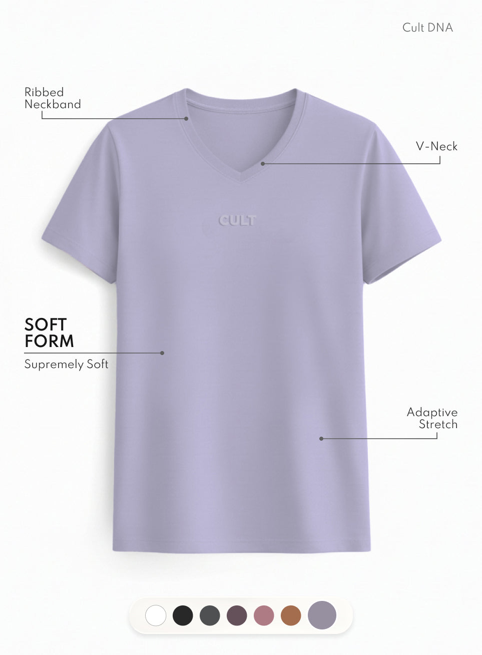 Women's Purple Soft Form V-Neck T-shirt