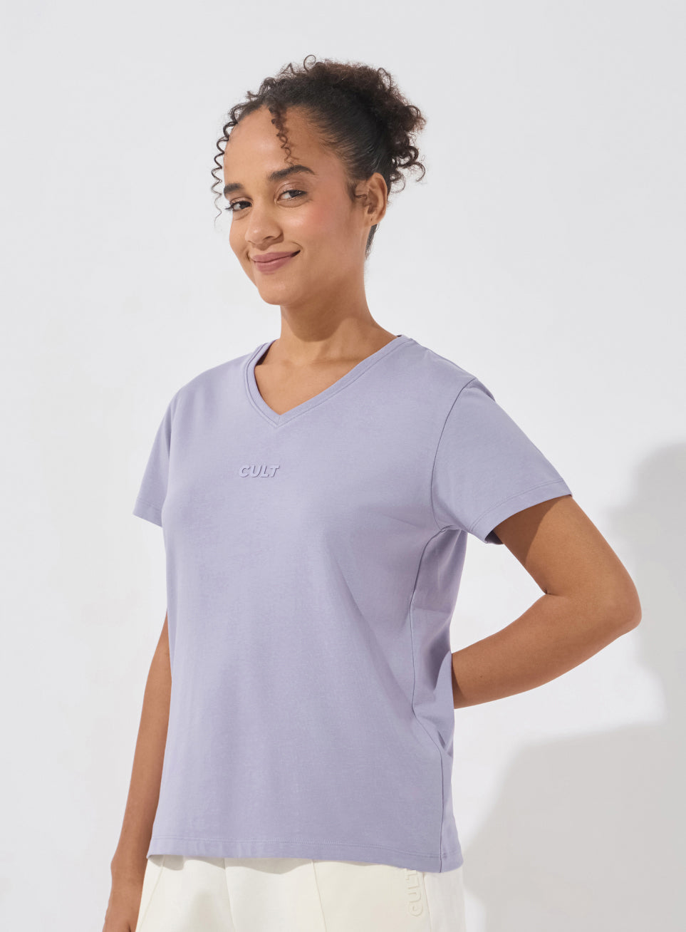 Women's Purple Soft Form V-Neck T-shirt