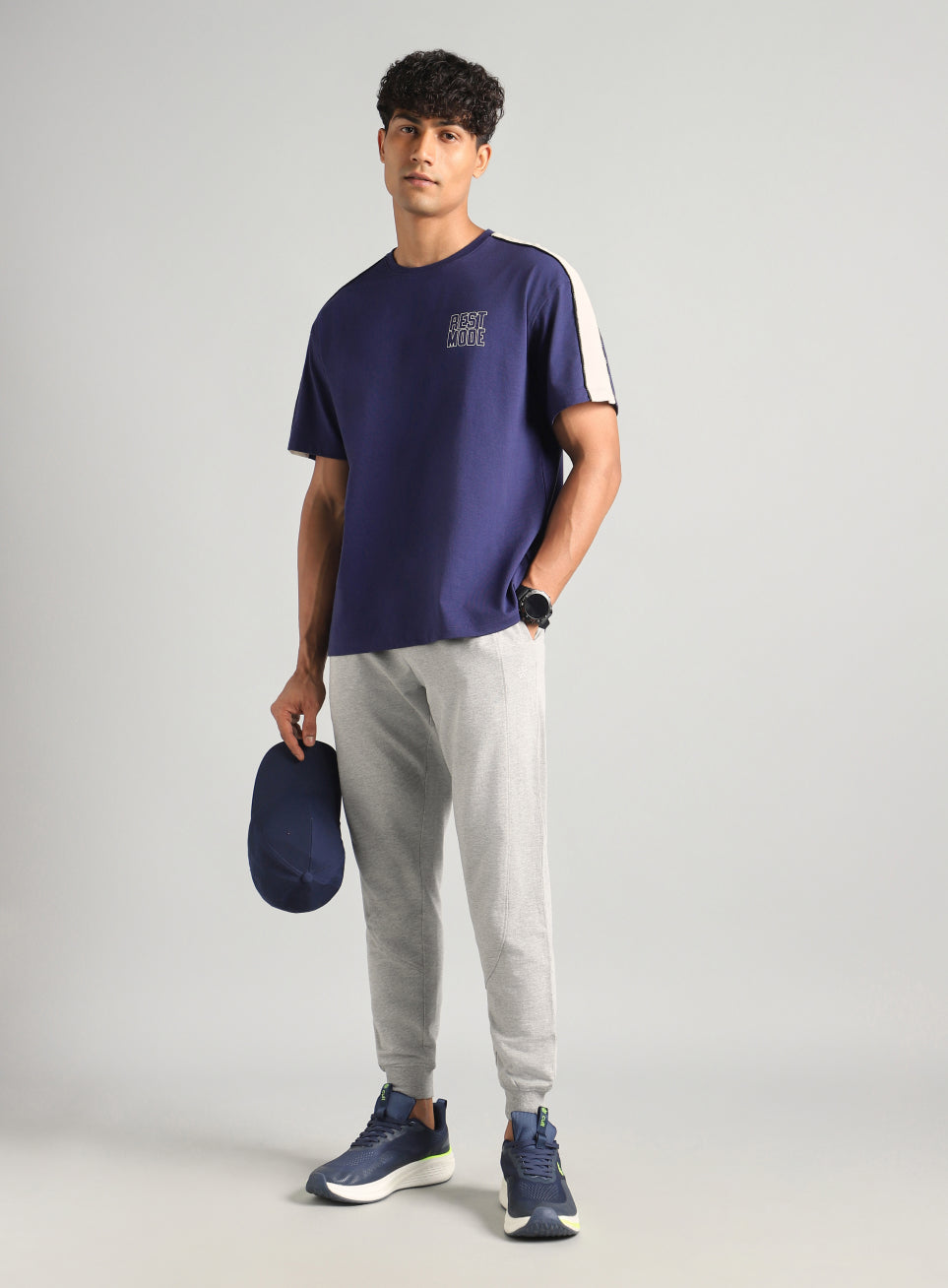 Men's Navy Rest Mode Relaxed Fit T-shirt