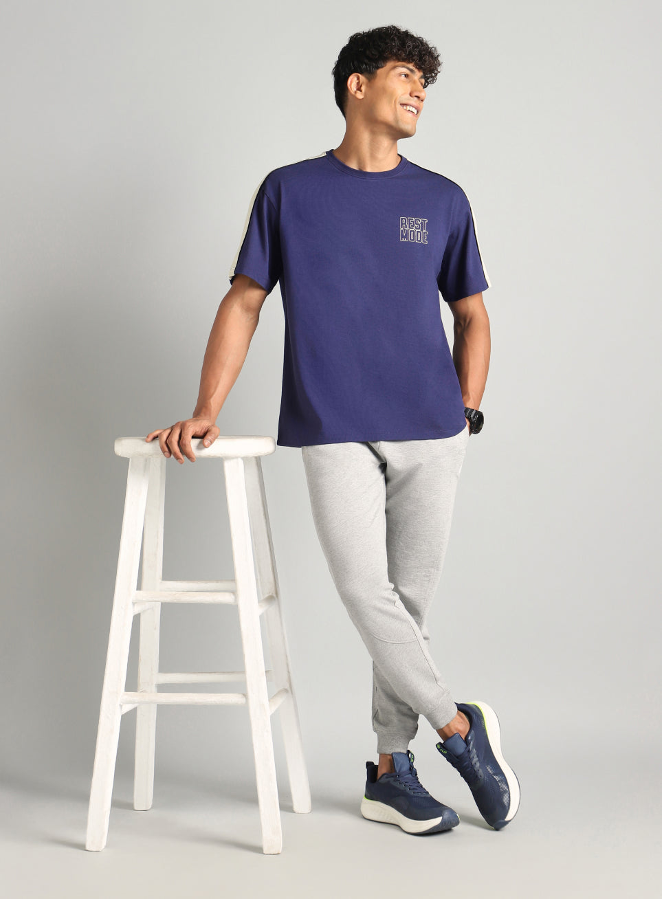 Men's Navy Rest Mode Relaxed Fit T-shirt