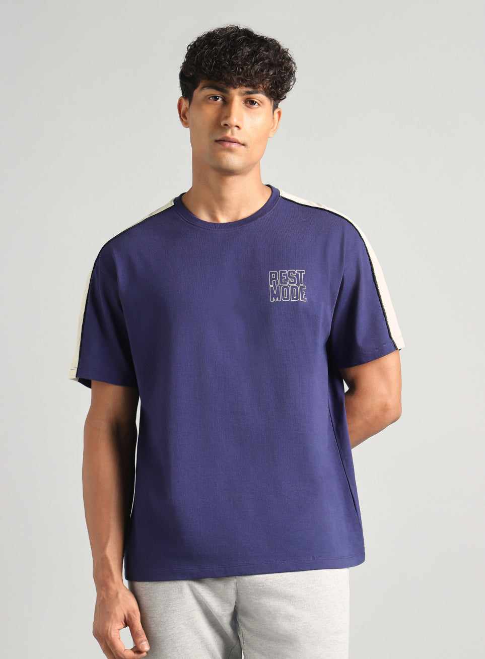Men's Navy Rest Mode Relaxed Fit T-shirt