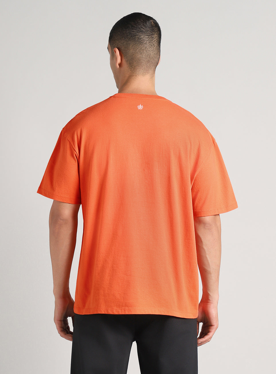 Men's Orange Basketball Imprint Relaxed Fit T-shirt