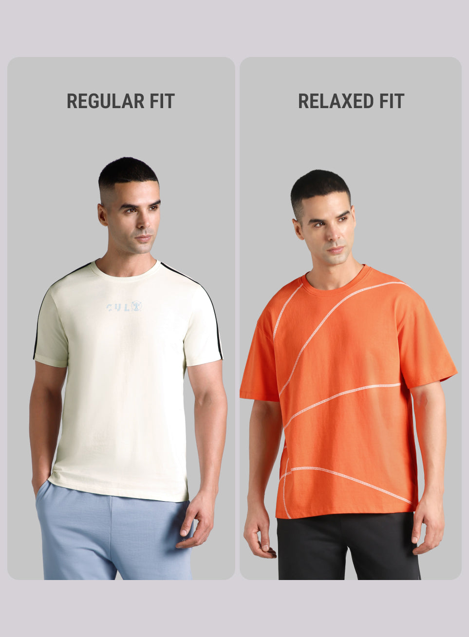 Men's Orange Basketball Imprint Relaxed Fit T-shirt