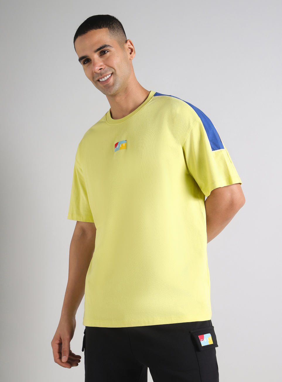 Men's Yellow Fun and Play Sporty Oversized Fit T-shirt