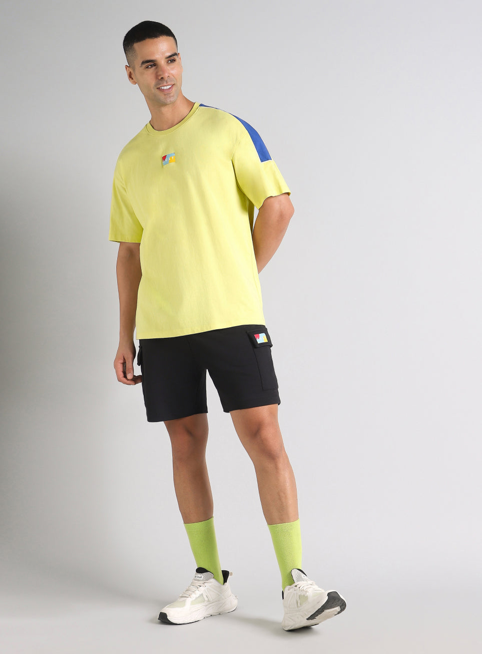 Men's Yellow Fun and Play Sporty Oversized Fit T-shirt