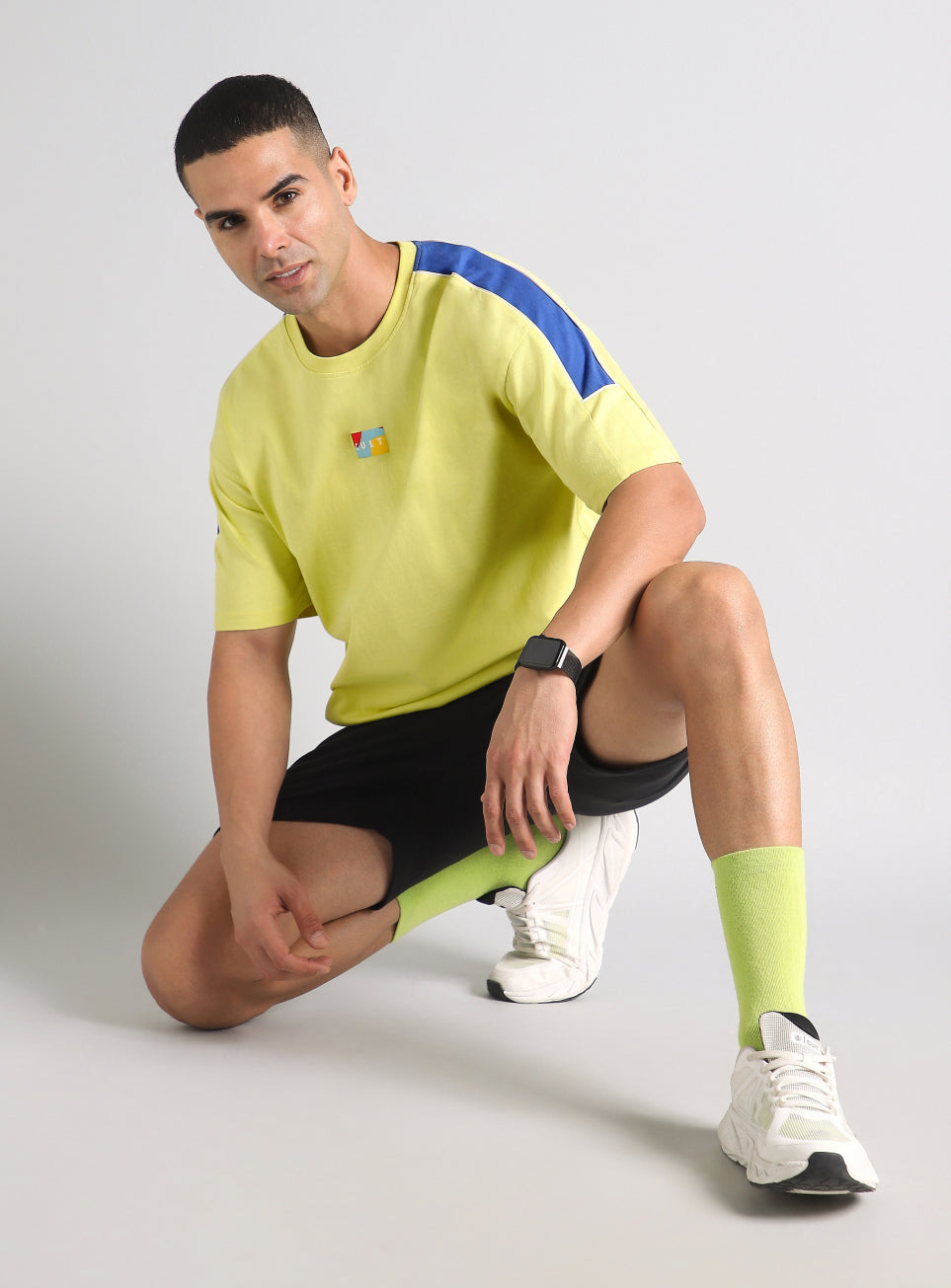 Men's Yellow Fun and Play Sporty Oversized Fit T-shirt