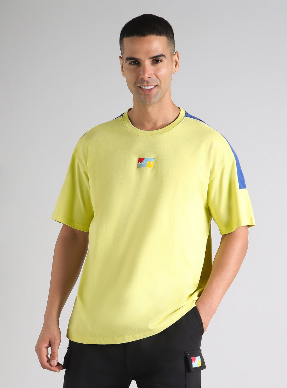 Men's Yellow Fun and Play Sporty Oversized Fit T-shirt