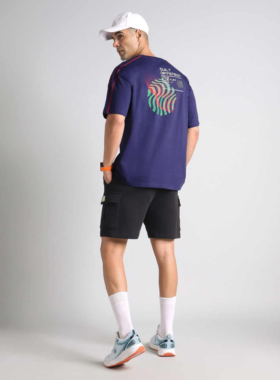 Men's Navy Built Different Oversized Fit T-shirt