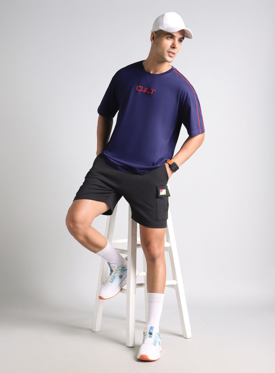 Men's Navy Built Different Oversized Fit T-shirt