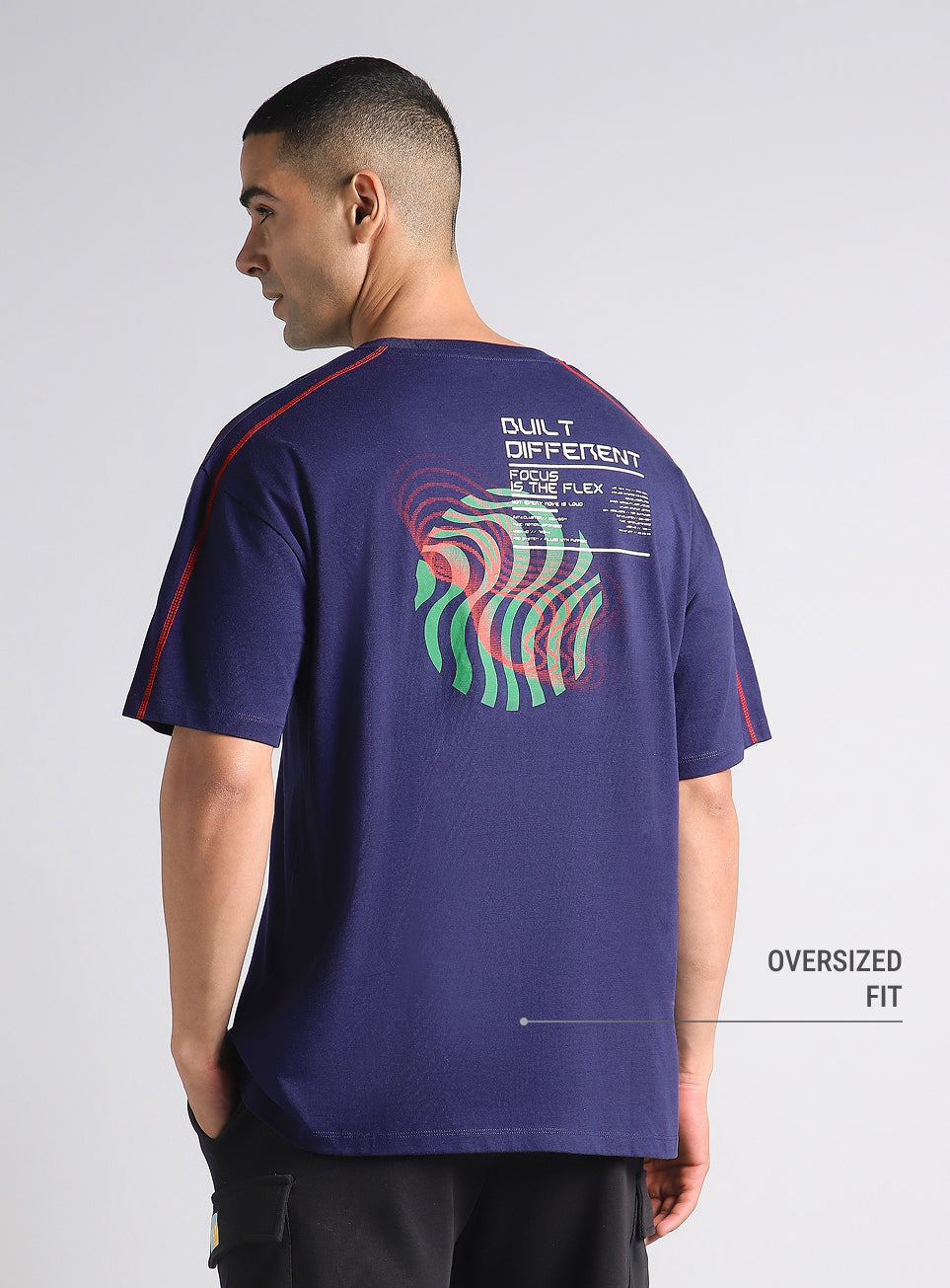 Men's Navy Built Different Oversized Fit T-shirt