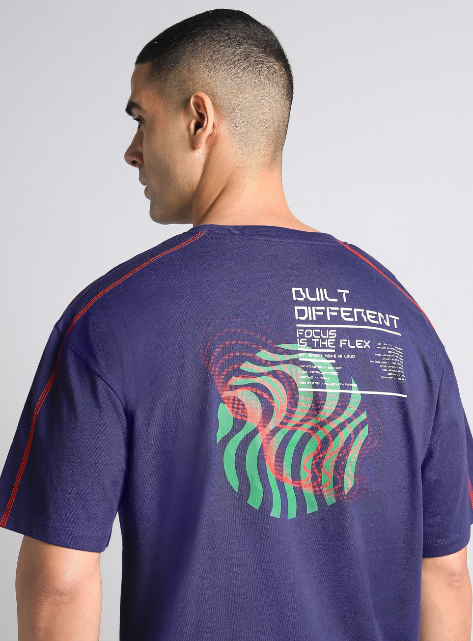 Men's Navy Built Different Oversized Fit T-shirt