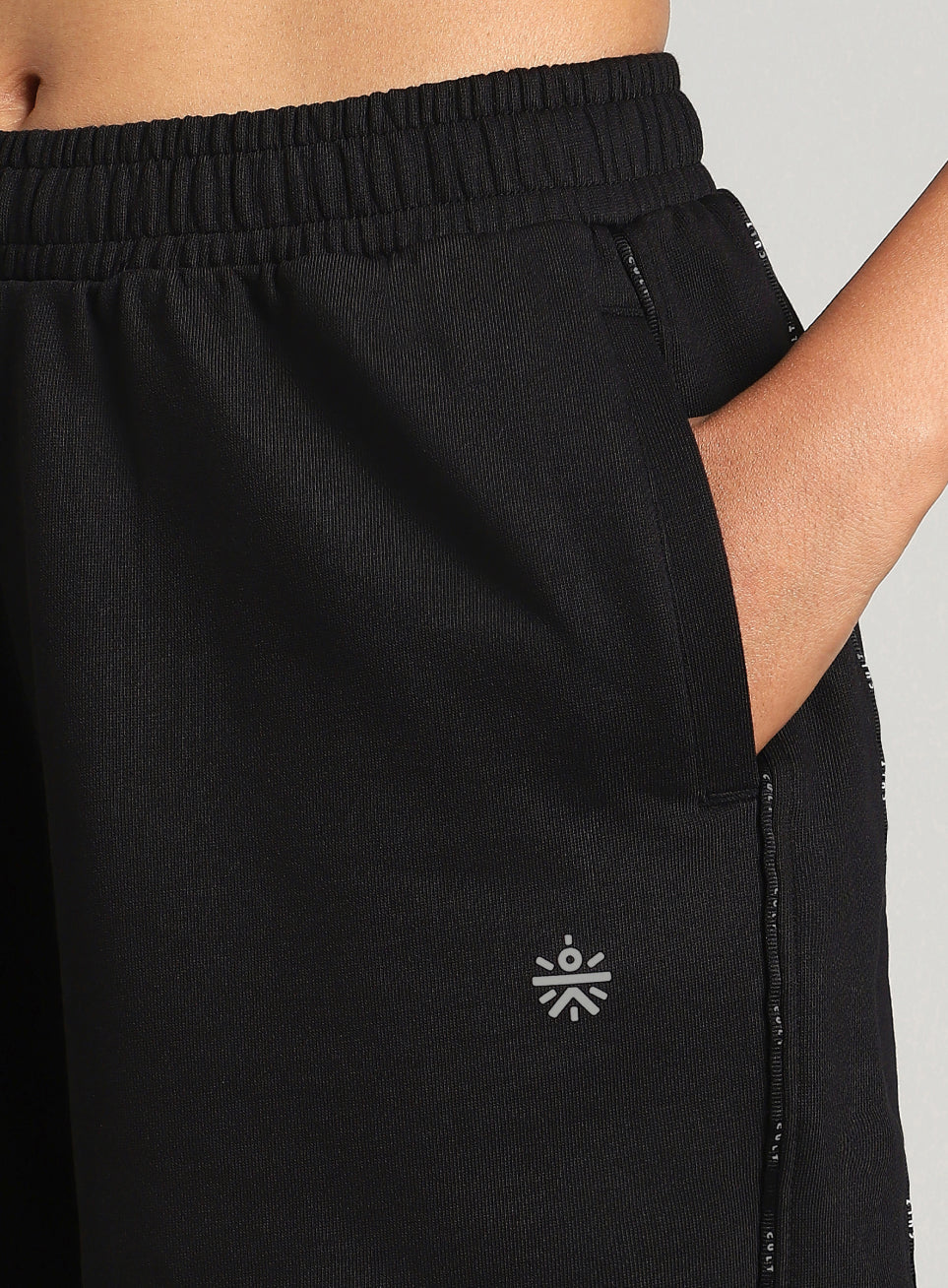 Women's Black Panelled Shorts