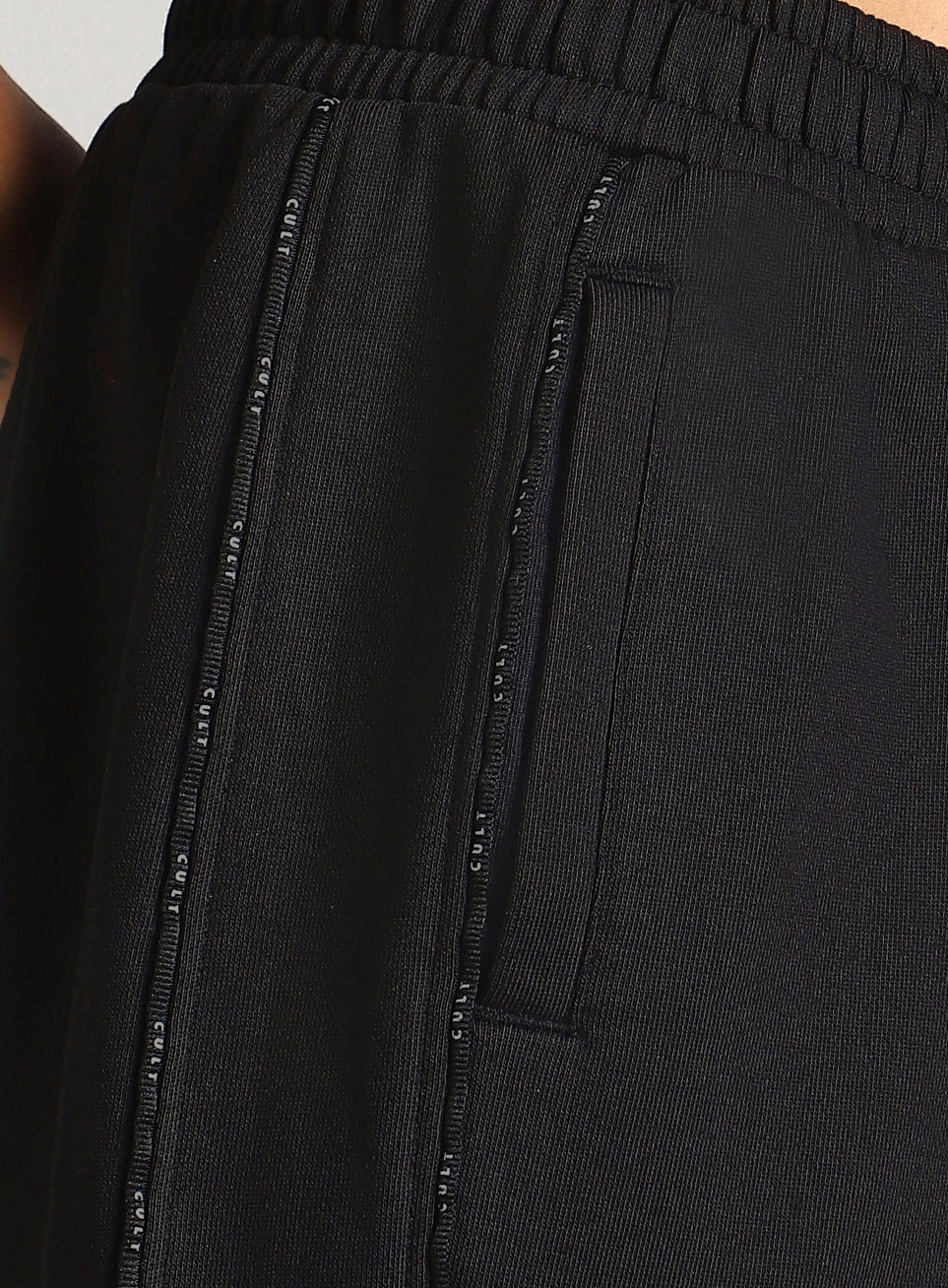 Women's Black Panelled Shorts