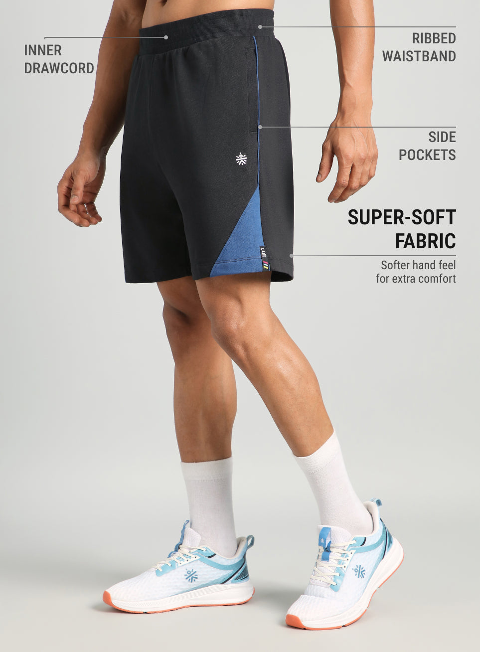 Men's Black Classic Sports Club Shorts