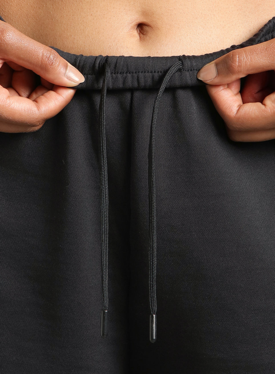 Women's Black Contrast Power Tape Shorts