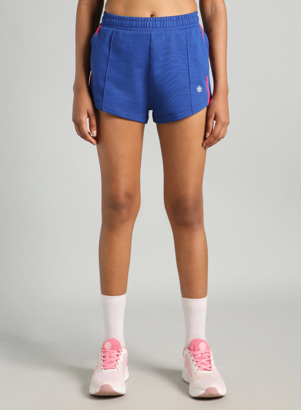 Women's Blue Contrast Power Tape Shorts