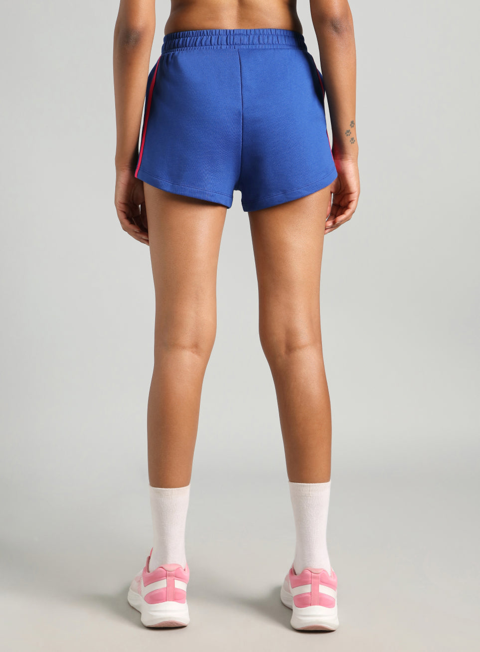 Women's Blue Contrast Power Tape Shorts
