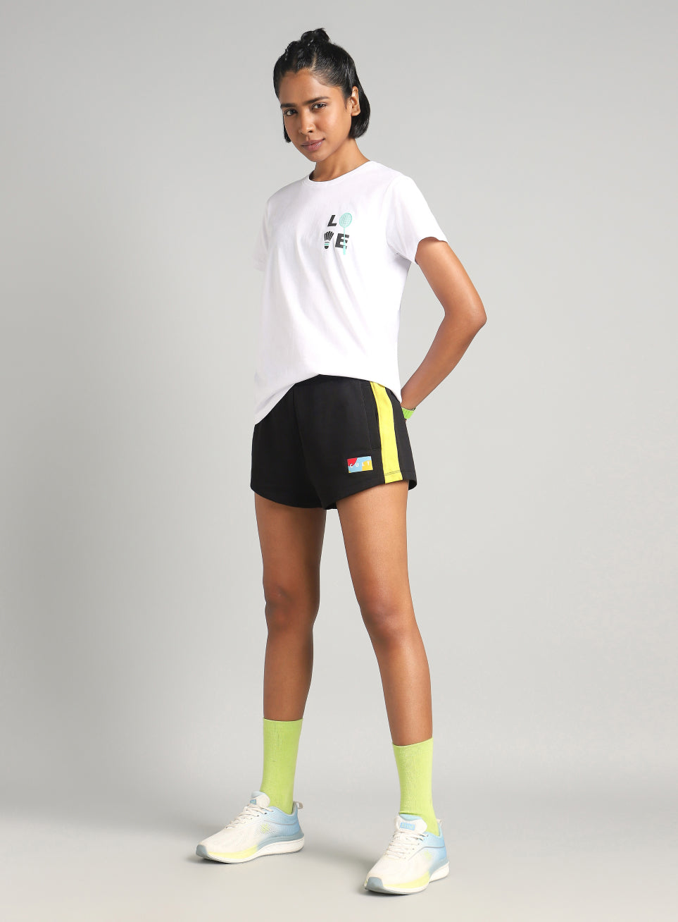 Women's Black Contrast Play Shorts