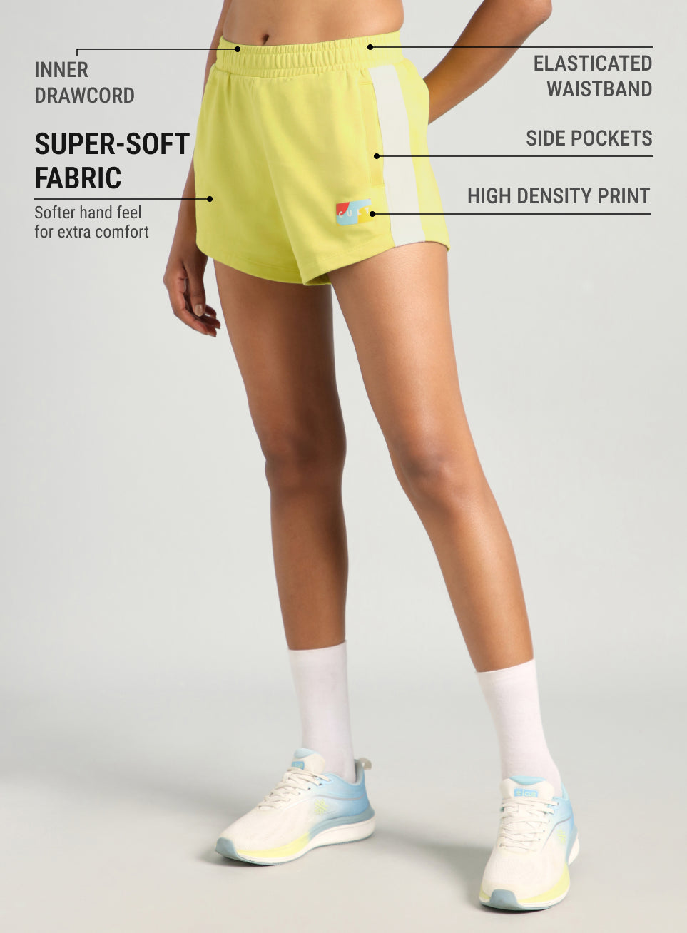 Women's Yellow Contrast Play shorts