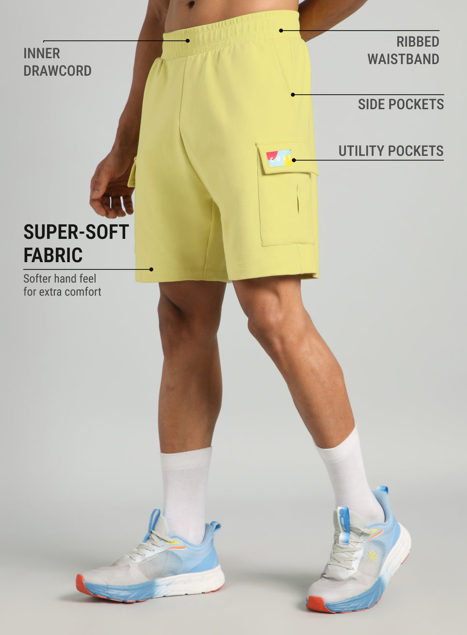 Men's Yellow Utility Classic Shorts