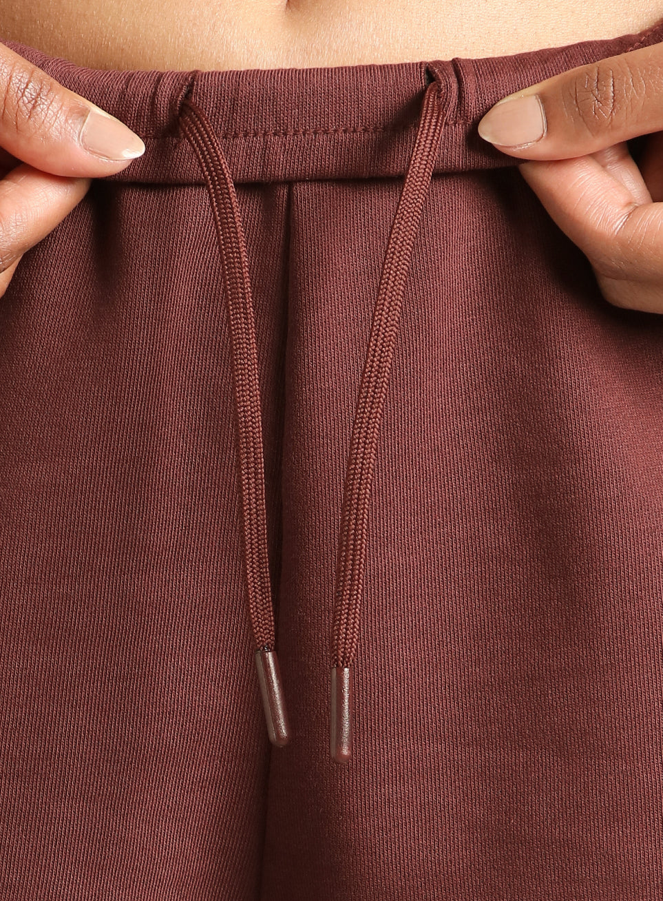 Women's Brown Contrast Power Tape Shorts