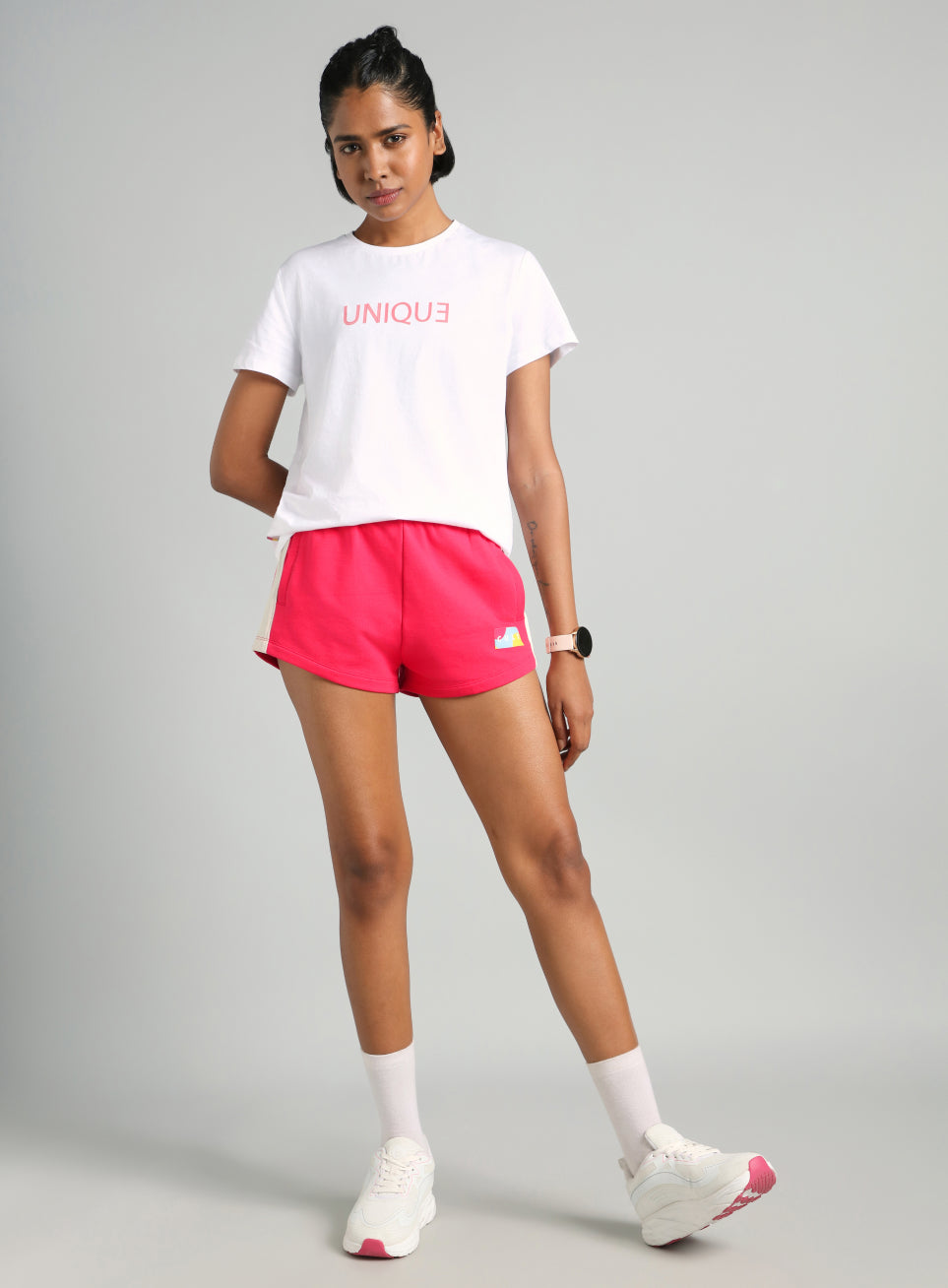 Women's Red Contrast Play Shorts