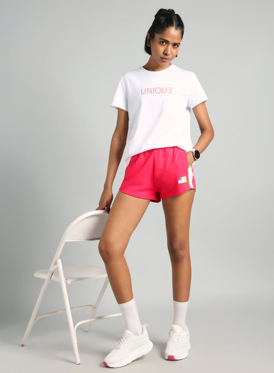 Women's Red Contrast Play Shorts