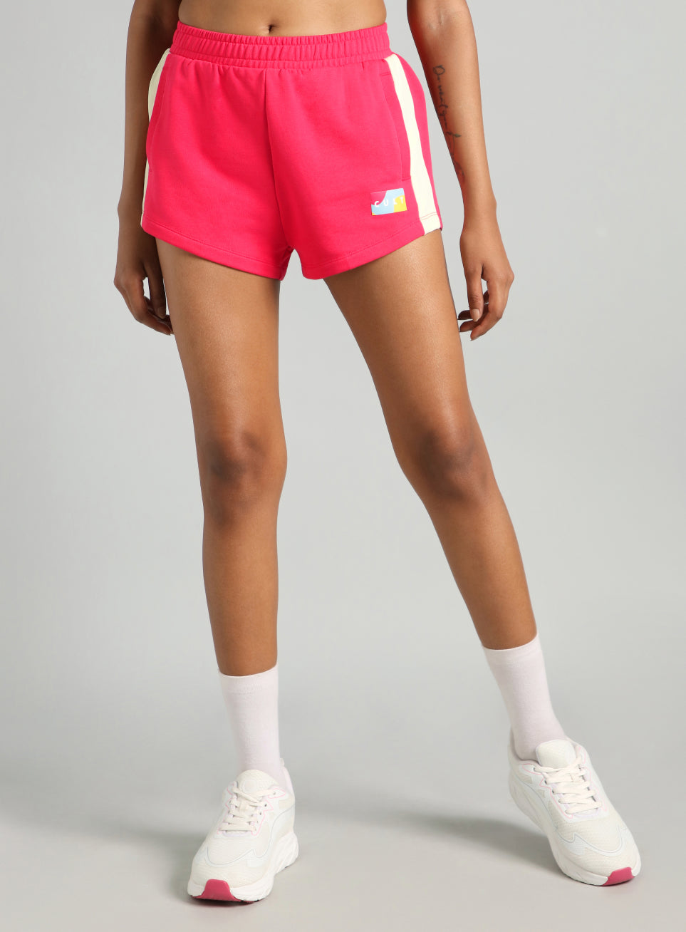 Women's Red Contrast Play Shorts