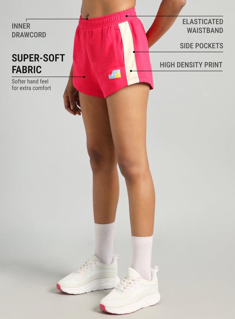 Women's Red Contrast Play Shorts