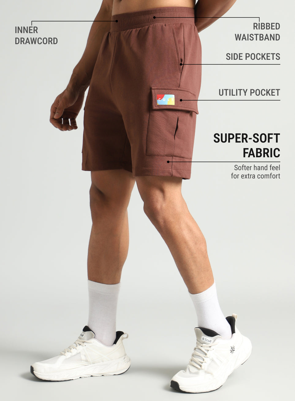Men's Brown Utility Classic Shorts