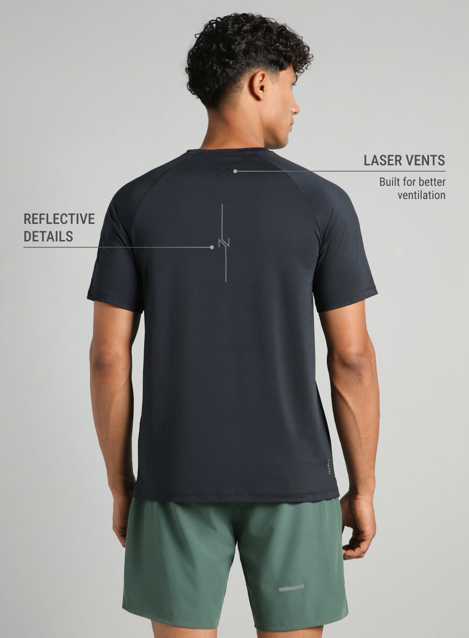 Men's Black Pro Run Athlete T-shirt