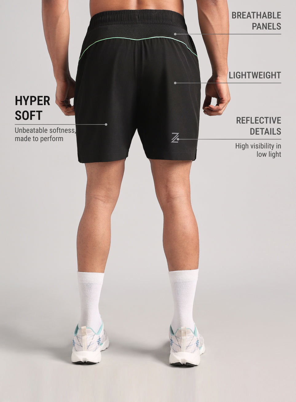Men's Black Runner's Sprint Shorts