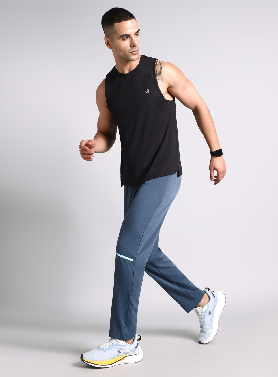Men's Blue High Impact Running Trackpants