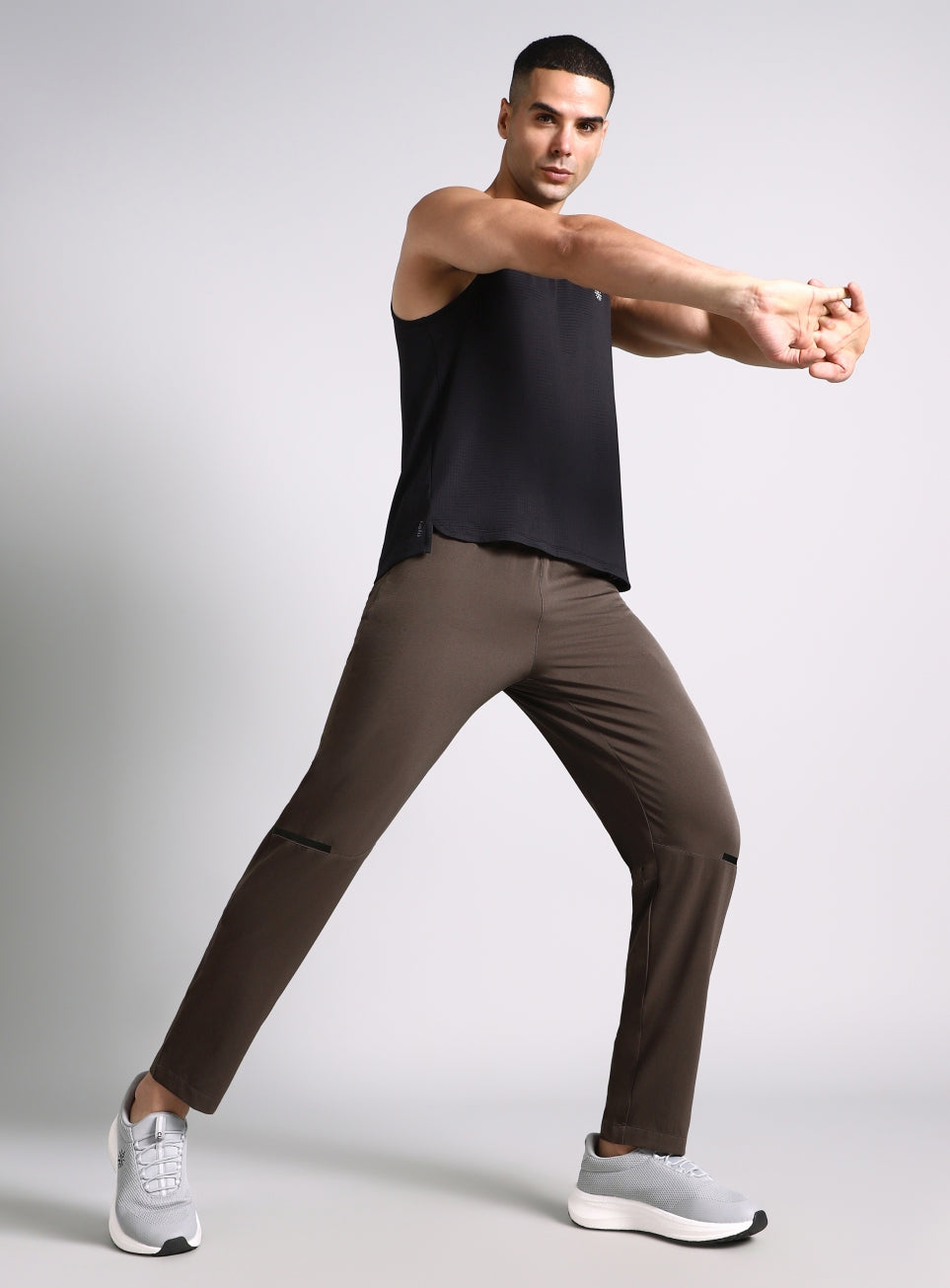 Men's Brown High Impact Running Trackpants