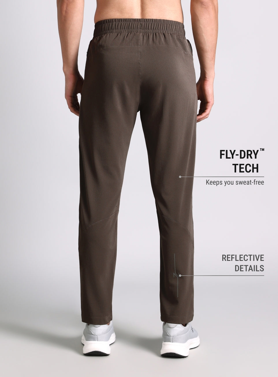 Men's Brown High Impact Running Trackpants