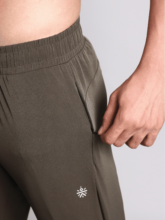 Men's Brown High Impact Running Trackpants