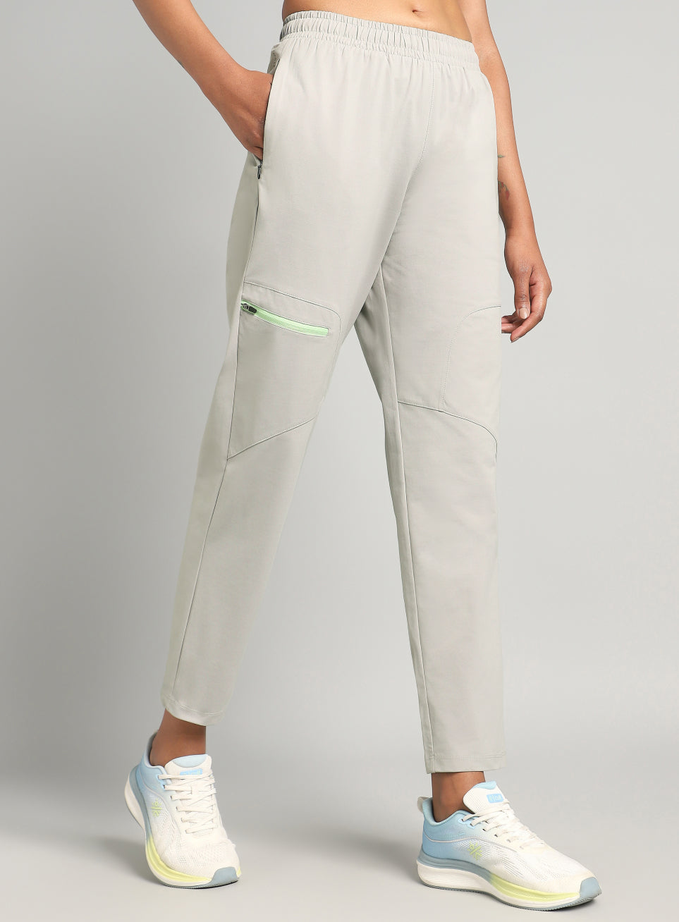 Women's Grey In Motion Run Trackpants