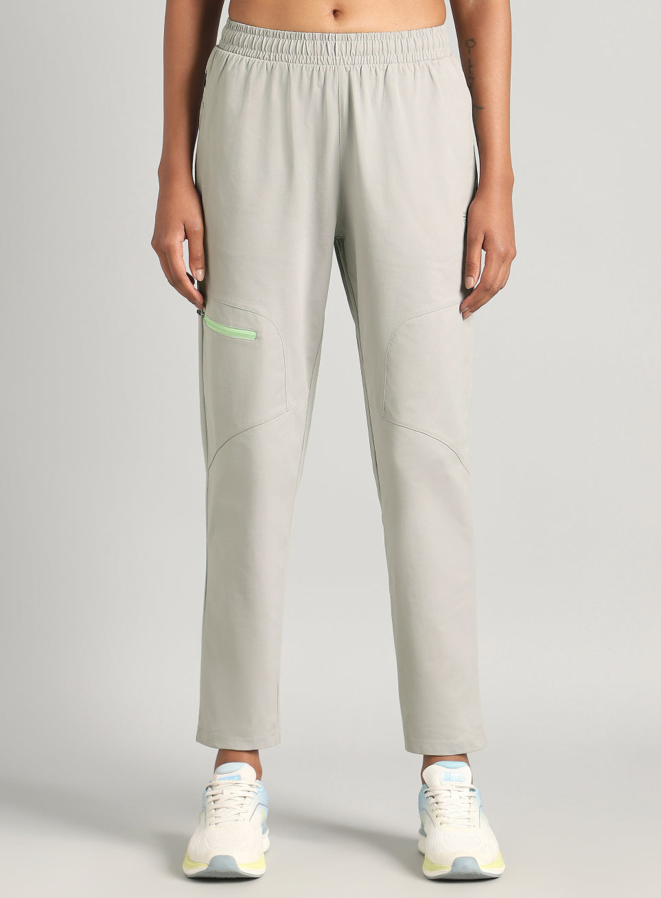 Women's Grey In Motion Run Trackpants