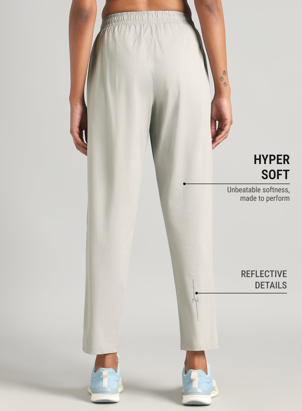 Women's Grey In Motion Run Trackpants