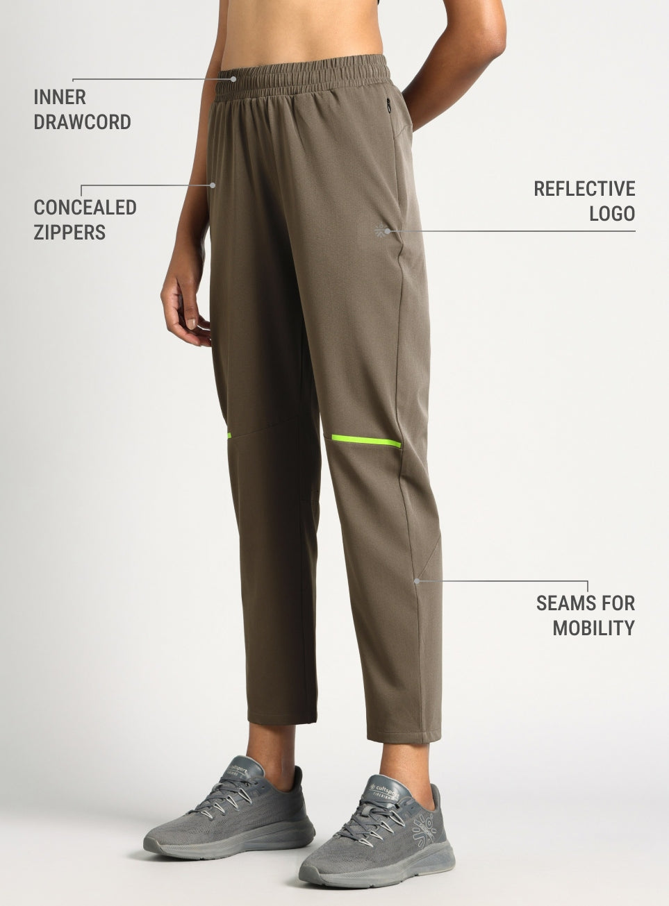 Women's Grey Pace Pro Running Trackpants
