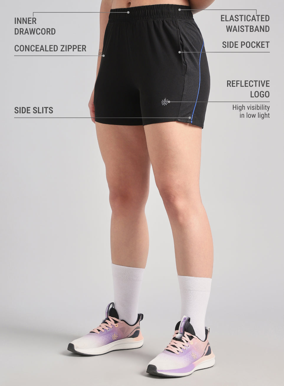 Women's Black In Motion Run Shorts