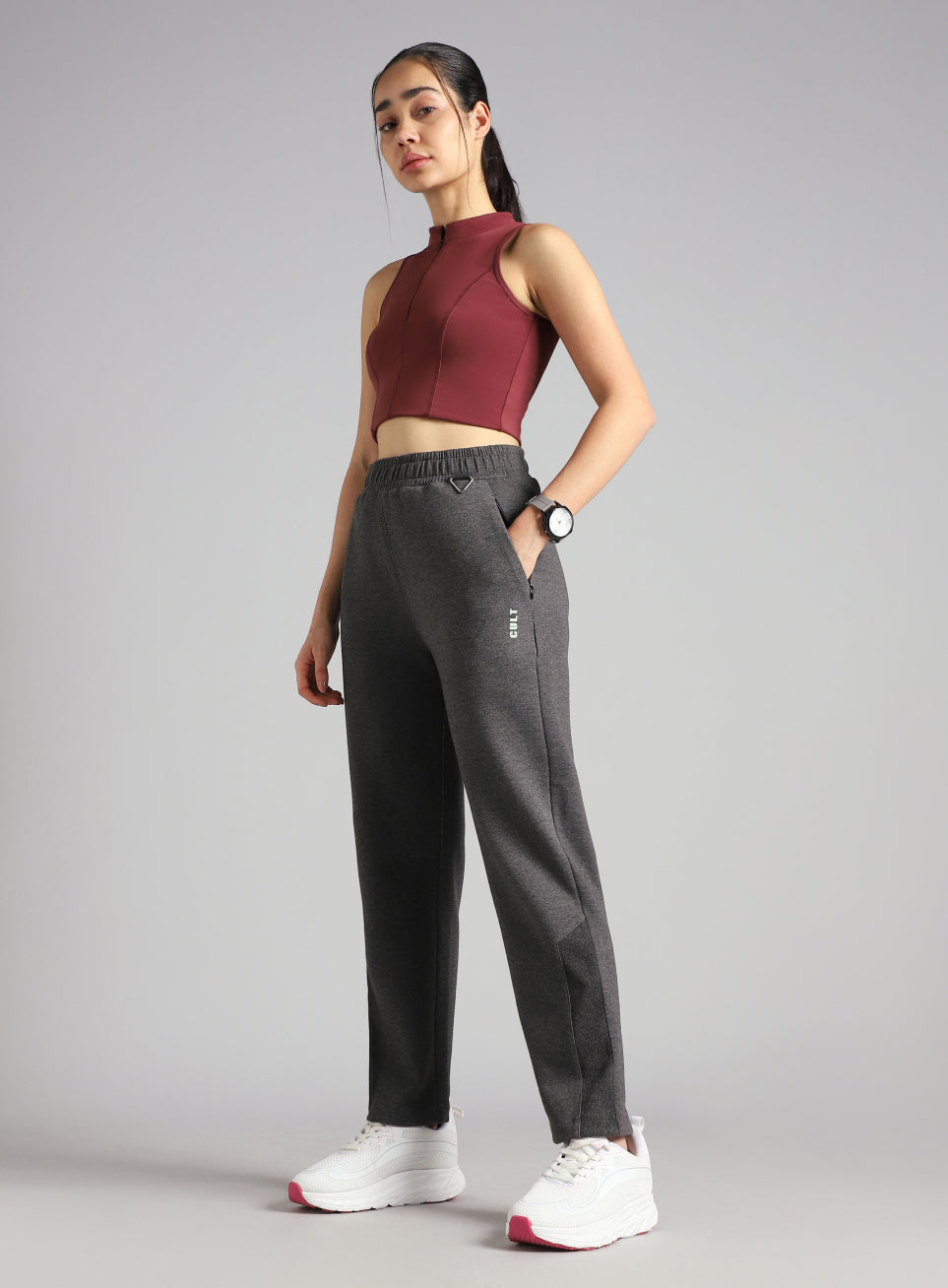 Women's Anthra Melange Urban Comfort Travel Pants