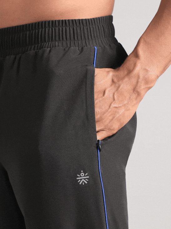 Men's Black Run Elevate Trackpants
