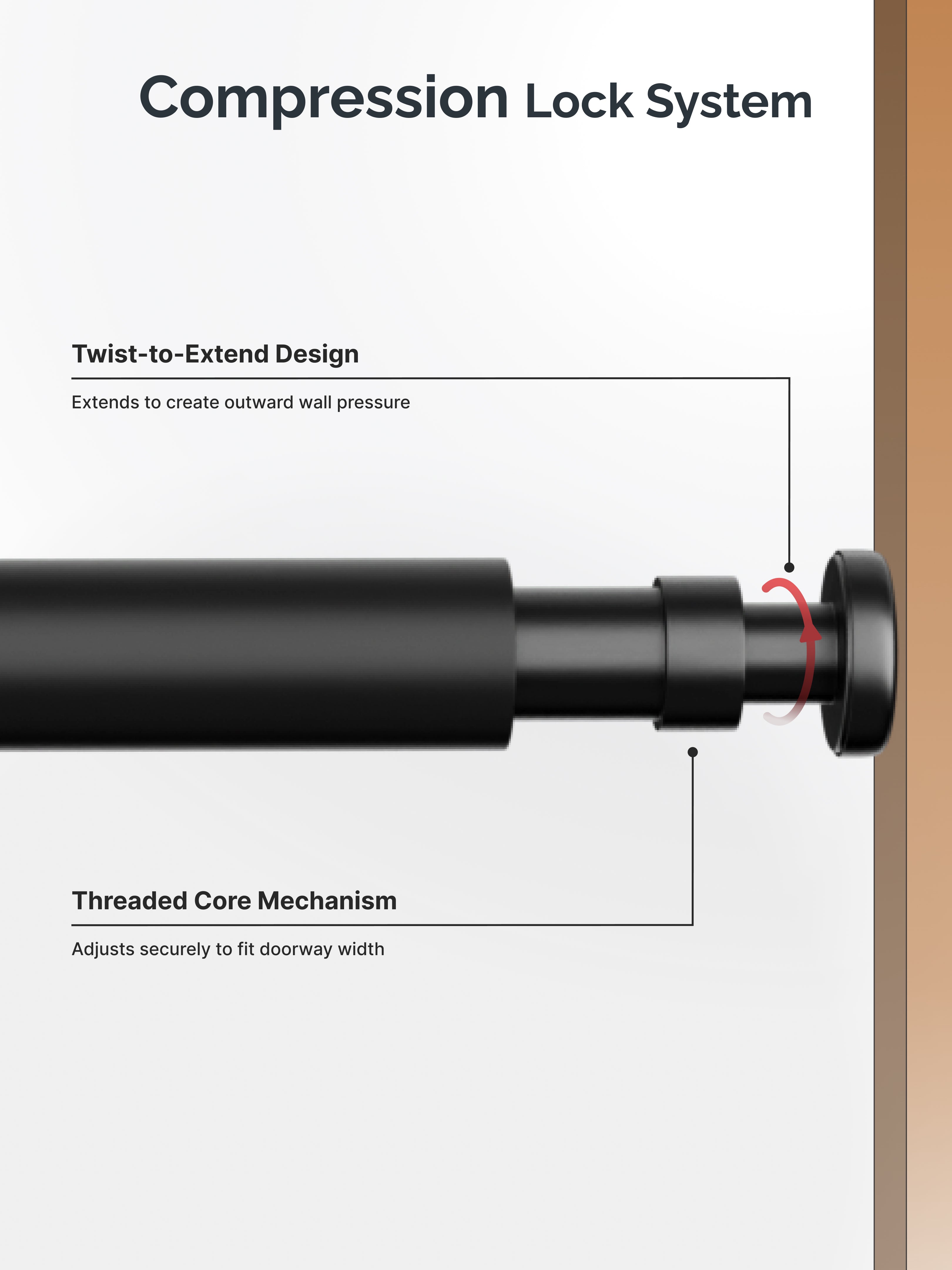 Cult Adjustable Pull-Up Bar for Doorway | Heavy-Duty Steel | Multi-Grip Home Gym Bar for Pull Ups, Chin Ups & Core Workout | Size - 60-100 cm